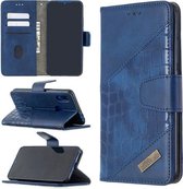 Voor xiaomi redmi 7 bijpassende kleur krokodil textuur horizontale flip pu lederen tas met portemonnee & houder & kaartsleuven (blauw)