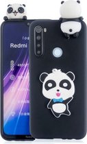 Voor Xiaomi Redmi Note 8 schokbestendig 3D liggend Cartoon TPU beschermhoes (Panda met blauwe strik)