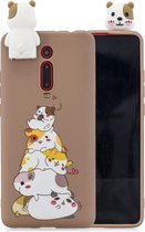 Voor Xiaomi Redmi K20 Cartoon schokbestendige TPU beschermhoes met houder (hamsters)