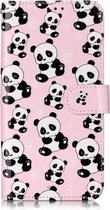Olie Reliëf Gekleurd Tekening Patroon Horizontale Flip PU Leren Case met Houder & Kaartsleuven & Portemonnee & Fotolijst Voor Xiaomi Redmi 7 (Panda's)