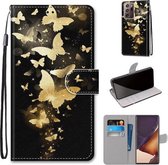 Voor Samsung Galaxy Note 20 Ultra Gekleurde Tekening Cross Textuur Horizontale Flip PU Lederen Case met Houder & Kaartsleuven & Portemonnee & Lanyard (Golden Butterfly Group)