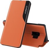 Voor Samsung Galaxy S9 zijdisplay magnetisch schokbestendig horizontaal flip lederen tas met houder (oranje)