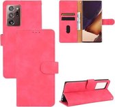 Voor Samsung Galaxy Note20 Ultra Effen Kleur Huidgevoel Magnetische Gesp Horizontale Flip Kalf Textuur PU Lederen Case met Houder & Kaartsleuven & Portemonnee (Rose Rood)