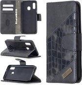 Voor Samsung Galaxy A20e Bijpassende Kleur Krokodil Textuur Horizontale Flip PU Lederen Case met Portemonnee & Houder & Kaartsleuven (Zwart)