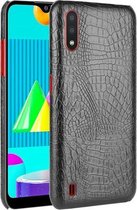 Voor Samsung Galaxy M01 schokbestendige krokodiltextuur pc + PU-hoes (zwart)