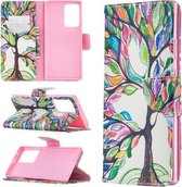 Voor Samsung Galaxy Note 20 Ultra Gekleurde Tekening Patroon Horizontale Flip Leren Case met Houder & Kaartsleuven & Portemonnee (Levensboom)