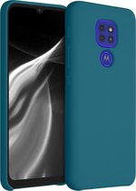 kwmobile telefoonhoesje voor Motorola Moto G9 Play / Moto E7 Plus - Hoesje met siliconen coating - Smartphone case in petrol