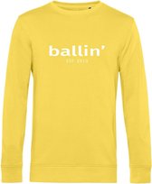 Heren Sweaters met Ballin Est. 2013 Basic Sweater Print - Geel - Maat XS