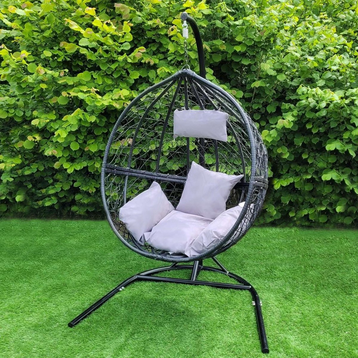 Hangstoel Egg chair - Zwart - Max: 150 kg - 126x101x192 cm - waterdichte  regenhoes | bol.com