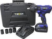 T-Mech 18V Accu slagmoersleutel met 4 Maten Dobsleutels