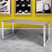 Verstelbaar Bureau - Domino Plus 120x60 Eiken - alu frame