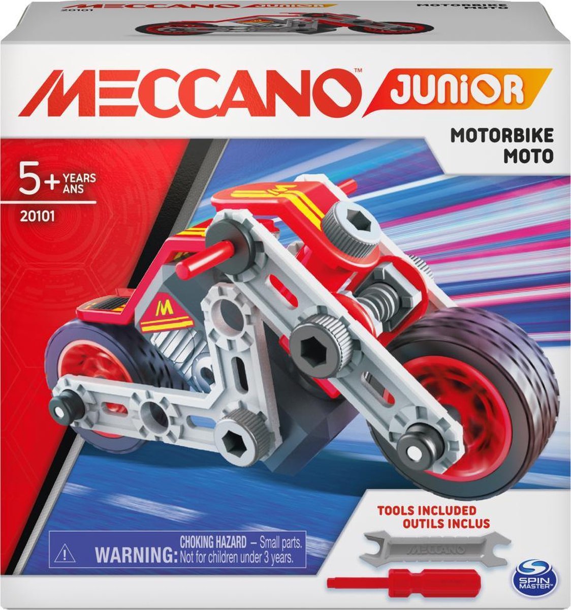 Meccano - MES PREMIÈRES CONSTRUCTIONS JUNIOR - Voiture de course, Moto,  Hélicoptère ou