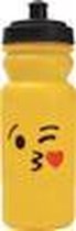 Fles 600 ml plastic emoticon editie - kus hart