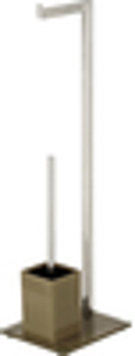 MSV WC Borstel met Rolhouder - Vrijstaand - Toilet Borstel met Rolhouder - Glas - Taupe