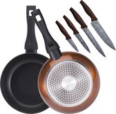 2 PANS GAME SET MET IGNATIUS 4 KEUKENMESSEN klassieke collectie NEON BROWN