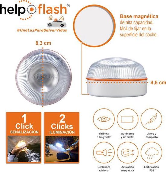 Baliza de emergencia V16 Help Flash IoT homologada y conectada anónimamente con la DGT 3.0