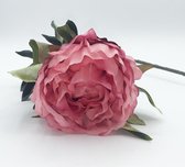 BOEKET VAN 80 CM pioen STOF IN KLEUR FUCSIA