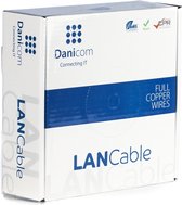 DANICOM CAT5E UTP 100 meter internetkabel op rol stug - LSZH (Eca) - netwerkkabel