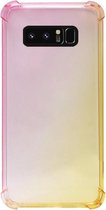 - ADEL Siliconen Back Cover Softcase Hoesje Geschikt voor Samsung Galaxy Note 8 - Kleurovergang Roze Geel