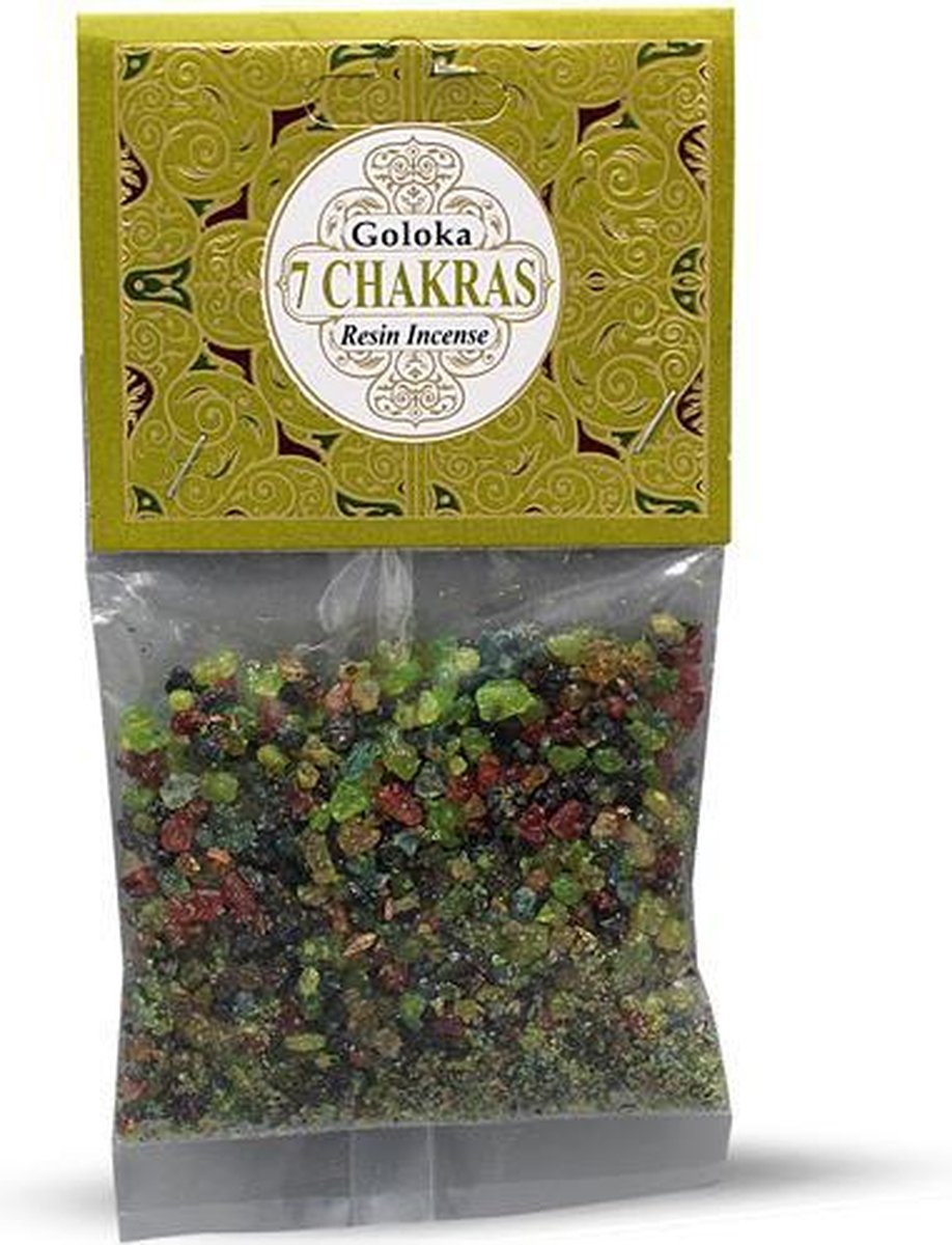 Goloka 7 chakra's - Chakra - Wierookhars - Resin incense - wierookkorrels - zakje 30 gram