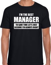 The best manager cadeau t-shirt zwart voor heren - Verjaardag/feest kado shirt / outfit S