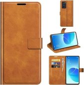 Voor OPPO Reno6 Pro 5G Retro Kalf Patroon Gesp Horizontale Flip Lederen Case met Houder & Kaartsleuven & Portemonnee (Geel)