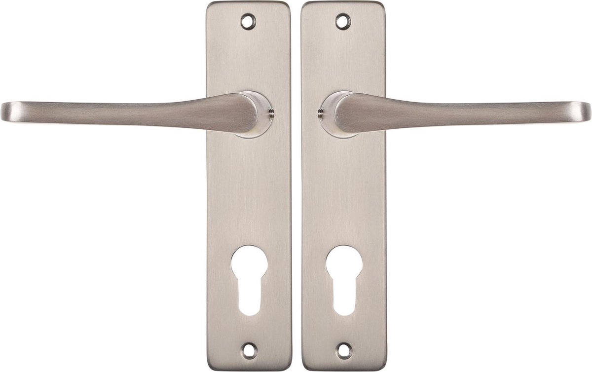 Starx Deurklink Zilver - RVS Look – Deurbeslag – Deurschild voor Profielcilinder (PC72) – Deurklink Vlinder