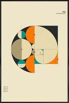 JUNIQE - Poster in kunststof lijst Phi -20x30 /Ivoor & Oranje
