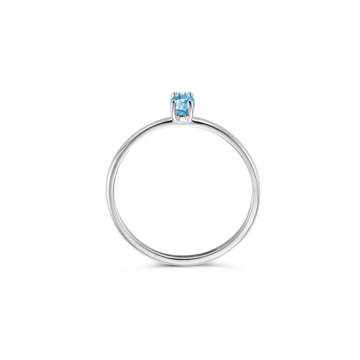Blush Dames Ring Goud - Blauw/Witgoud - 16.50 mm / maat 52