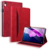 Voor Lenovo Tab P11 TB-J606F Zakelijke Schokbestendige Horizontale Flip Lederen Case met Houder & Kaartsleuven & Fotolijst & Pen Slot (Rood)