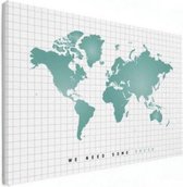 Wereldkaart We Need Some Green - Canvas 100x50