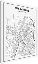 Stadskaart Middelburg - Canvas 60x80