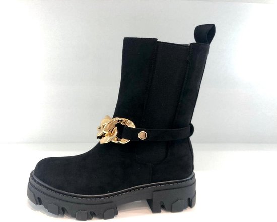 Smile Favorites® Chelsea boots met Hak - Suedine - Zwart - Maat 39 | bol.com