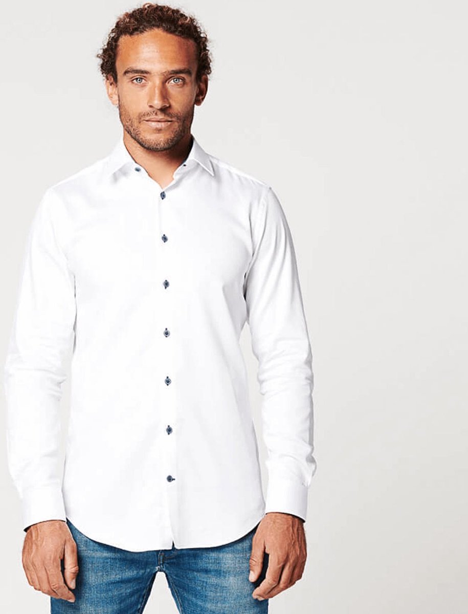 SKOT Fashion Duurzaam Overhemd Heren Circular White Contrast - Wit - Maat S