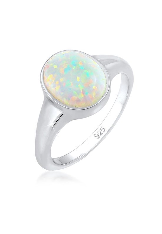 Elli Women's Lady Ring 925 Silver 1 Opal 58 Zilver 32020179