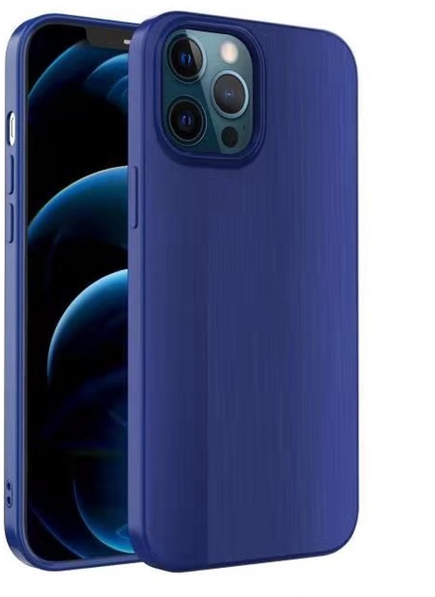 BixB iPhone 12 Mini Hoesje Geborsteld TPU case / Bruchem back cover - Blauw