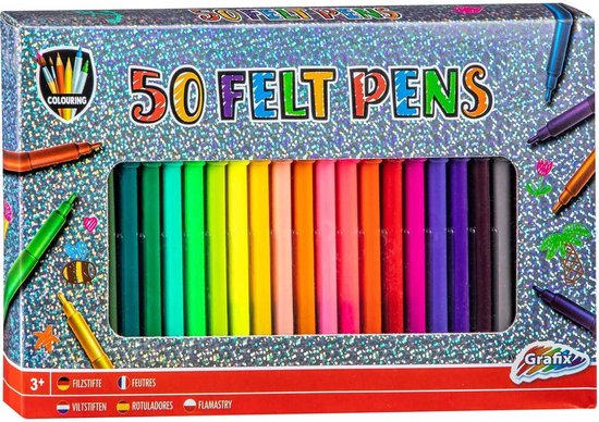 50 stiften | Kleuren voor kinderen | Viltstiften voor kinderen | Stiften  kinderen |... | bol.com