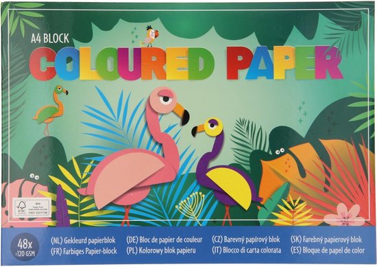 Gekleurde papieren kaart A4, knutselen en decoreren, schetsen en snijden papier, 100 vel pak 230 gm 20 verschillende kleuren