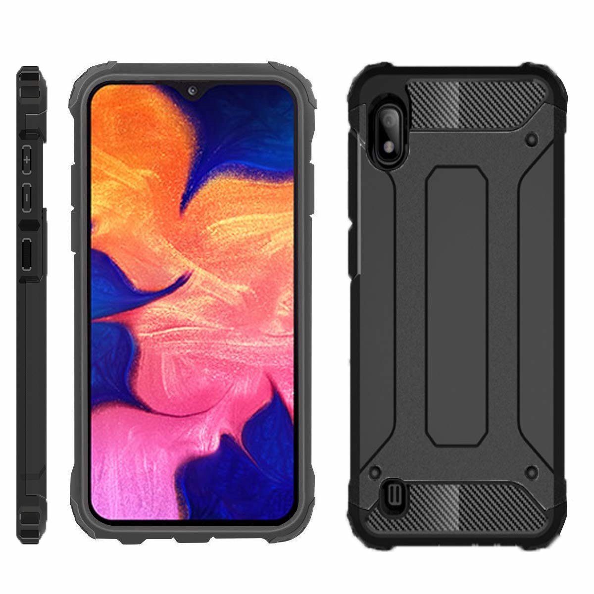 Ntech Hoesje Geschikt Voor Samsung Galaxy A10 Armor hoesje - Zwart