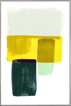 JUNIQE - Poster met kunststof lijst Minimalism 16 -20x30 /Geel & Groen
