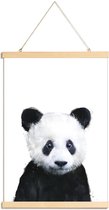 JUNIQE - Posterhanger Baby panda illustratie -20x30 /Wit & Zwart