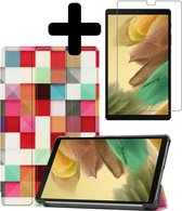 Samsung Galaxy Tab A7 Lite 2021 Hoes Case Hoesje + Screenprotector - Blocks