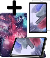 Hoes Geschikt voor Samsung Galaxy Tab A7 Lite Hoes Book Case Hoesje Trifold Cover Met Screenprotector - Hoesje Geschikt voor Samsung Tab A7 Lite Hoesje Bookcase - Galaxy