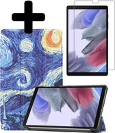 Hoes Geschikt voor Samsung Galaxy Tab A7 Lite Hoes Book Case Hoesje Trifold Cover Met Screenprotector - Hoesje Geschikt voor Samsung Tab A7 Lite Hoesje Bookcase - Sterrenhemel