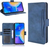 Voor TCL 20 SE Skin Feel Kalf Patroon Horizontale Flip Lederen Case met Houder & Kaartsleuven & Fotolijst (Blauw)