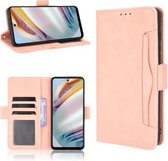 Voor Motorola Moto G40 Fusion/Moto G60 Huid Voelen Kalf Patroon Horizontale Flip Lederen Case met Houder & Kaartsleuven & Fotolijst (Roze)