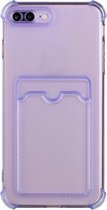 TPU Dropproof beschermende achterkant met kaartsleuf voor iPhone 8 Plus / 7 Plus (paars)