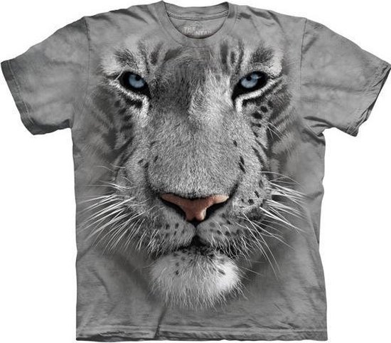 T-shirt White Tiger Face M