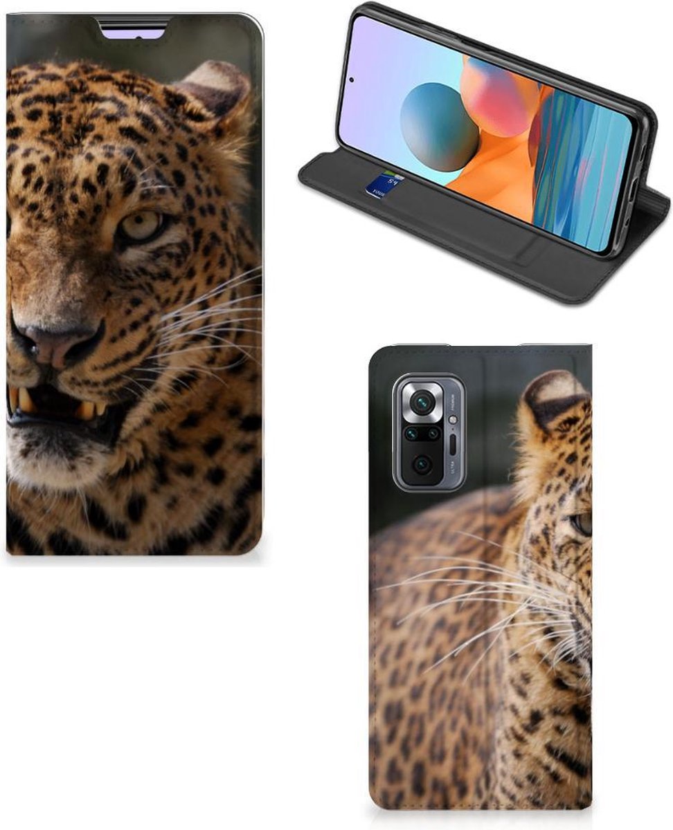 Book Case voor Xiaomi Redmi Note 10 Pro Hoesje maken Luipaard