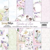 ScrapBoys Garden of love paperpad 24 vl+cut out elements-DZ GALO-09 190gr 15,2x15,2cm